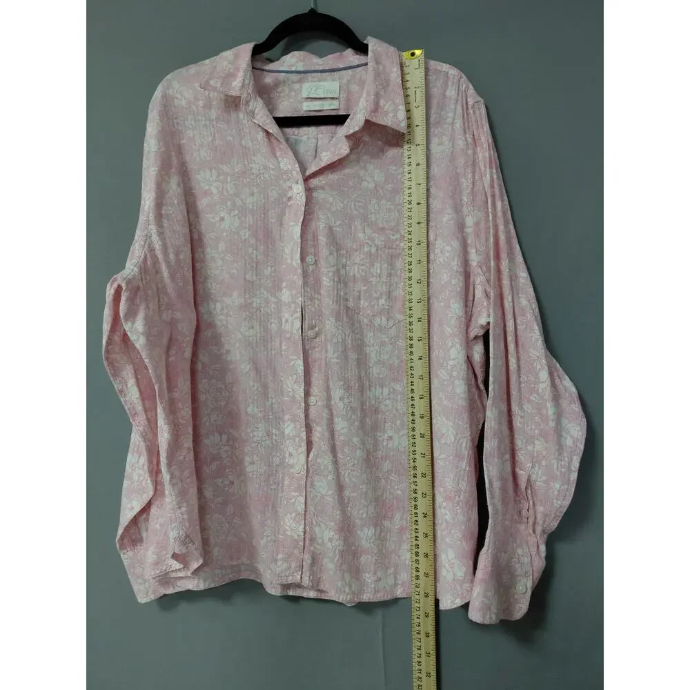 J.Crew Pink Floral Blouse Women See Measurements